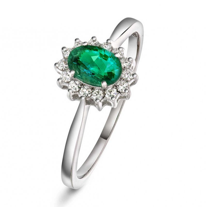 Diamantring i hvitt gull med diamanter 0.14ct w.si