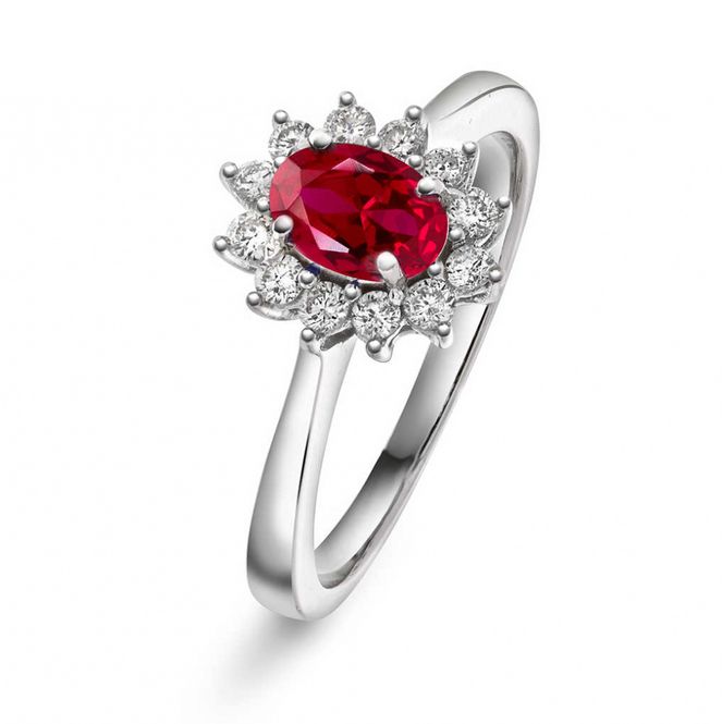 Hovedbilde Diamantring i hvitt gull med diamanter 0.24ct ...