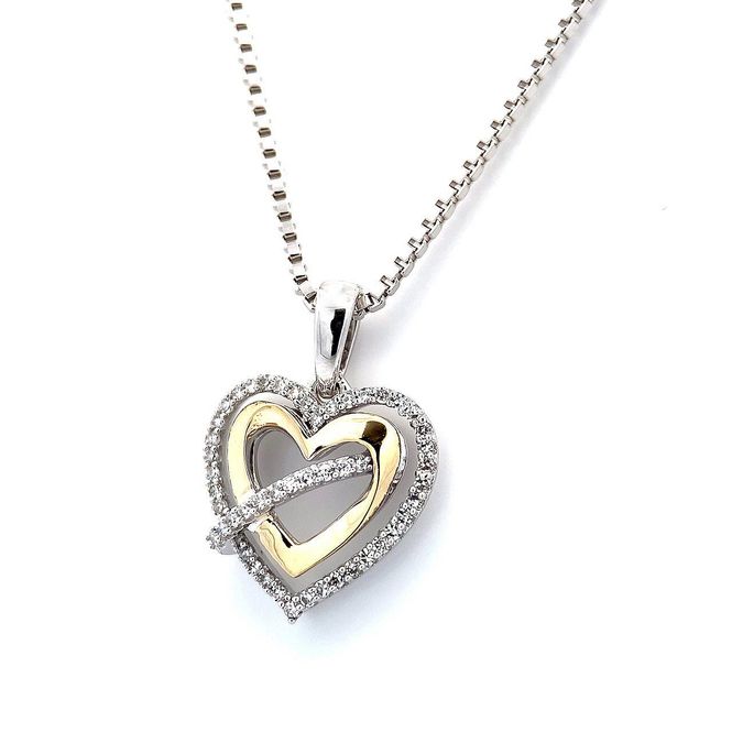 Hovedbilde Diamantsmykke - Diamanthjerte 0.12 carat