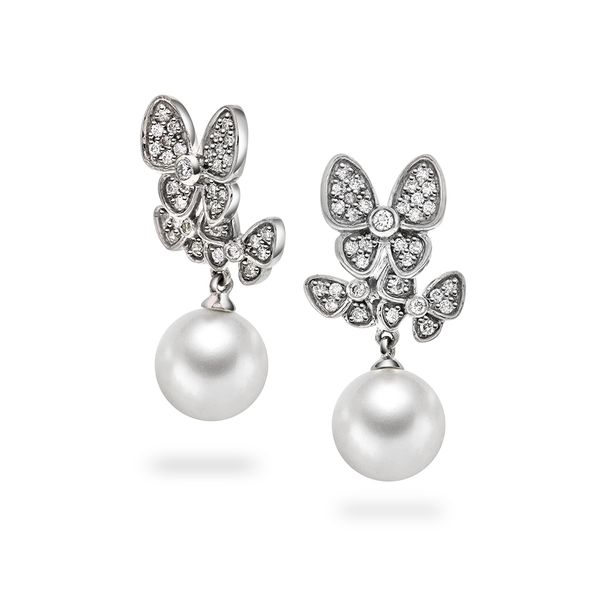 Hovedbilde Perleøredobber gull med diamanter