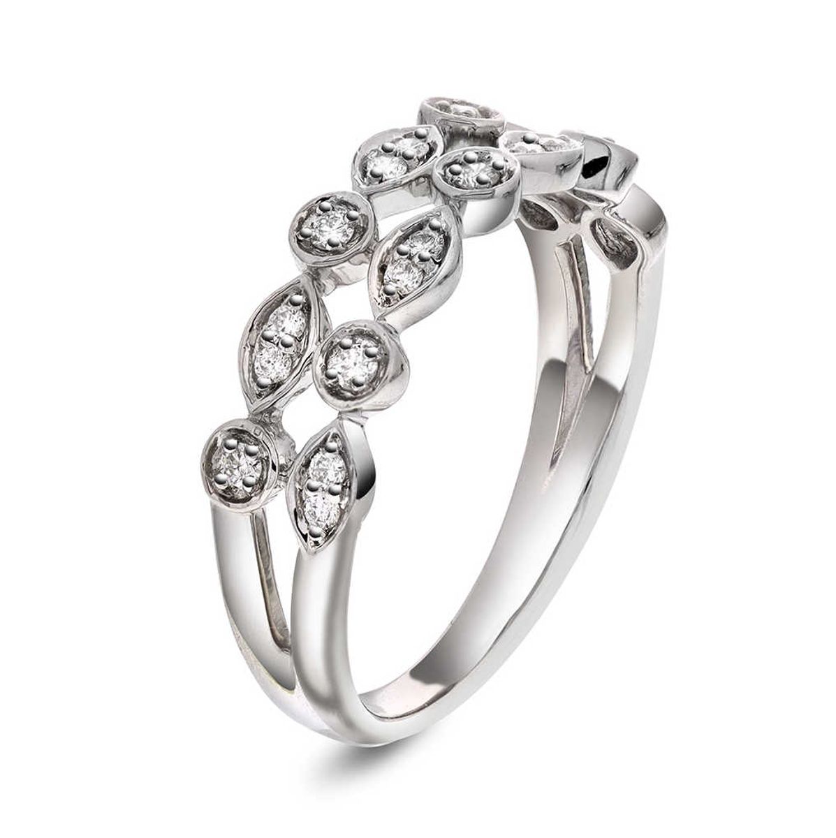 Diamantring i hvitt gull med diamanter 0.18ct w.si