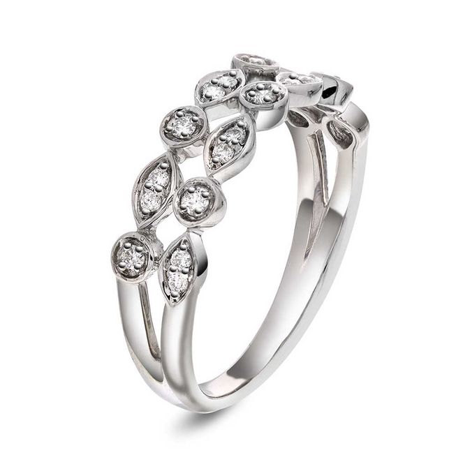 Hovedbilde Diamantring i hvitt gull med diamanter 0.18ct ...