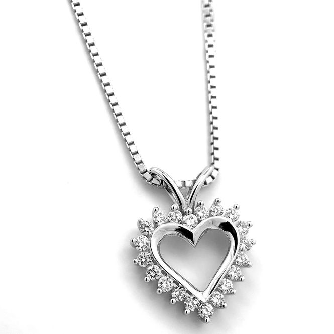 Hovedbilde SuperDeal! Diamanthjerte - Diamantsmykke 0.50 ...