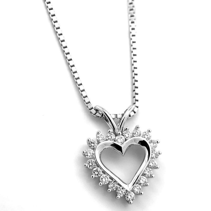 SuperDeal! Diamanthjerte - Diamantsmykke 0.50 carat w.si