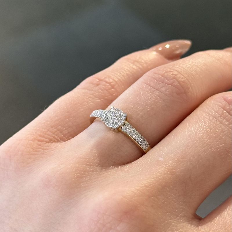 SuperDeal! Diamantring 0.15 carat w.si