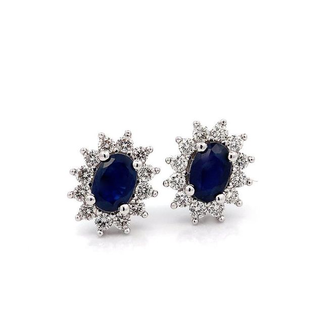 Hovedbilde Safir øredobber med diamanter 0.50 ct w.si