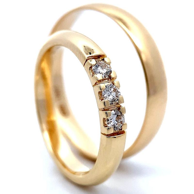 SuperDeal! Gifteringer med diamanter 0.15ct w.si